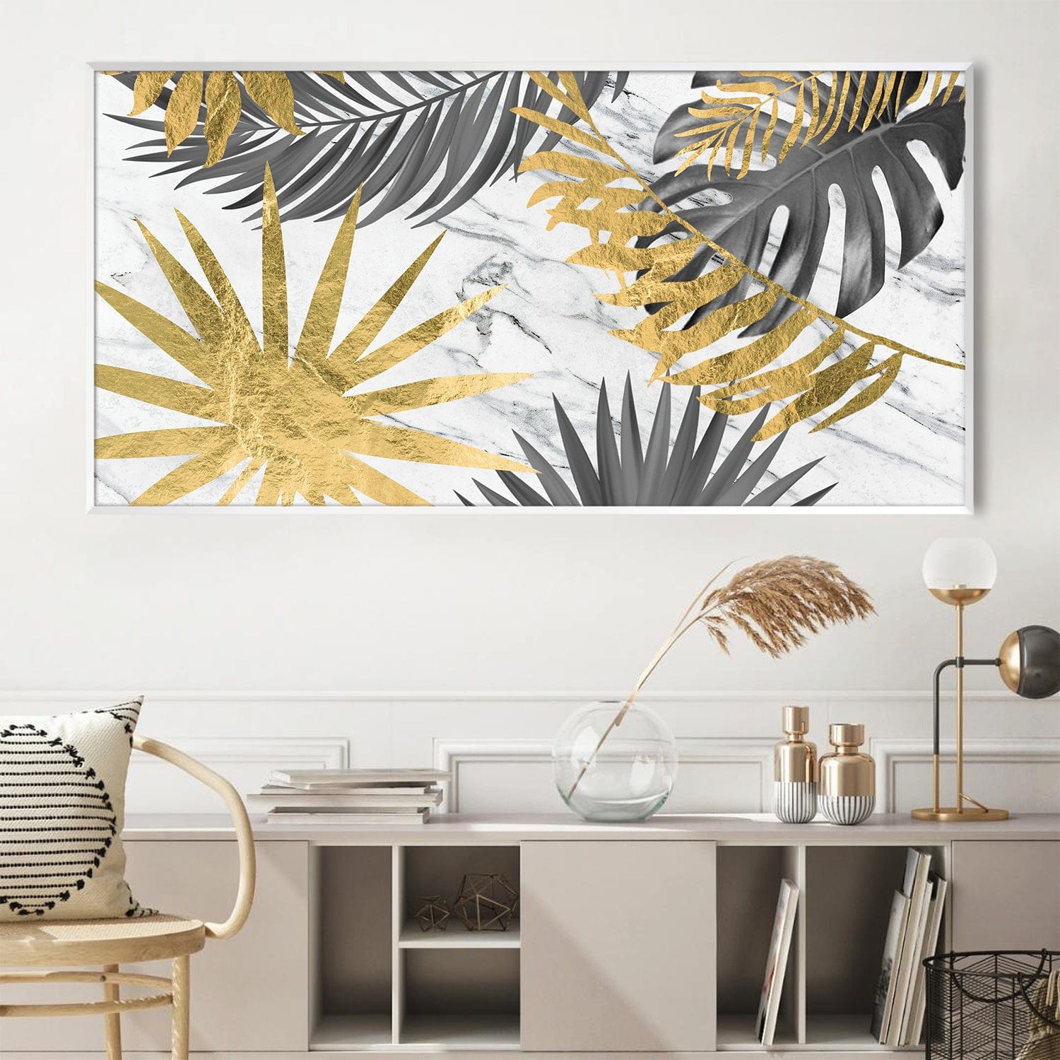 Aurum Foliage Canvas Art Clock Canvas