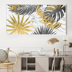 Aurum Foliage Canvas Art Clock Canvas