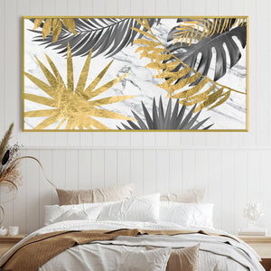 Aurum Foliage Canvas Art Clock Canvas