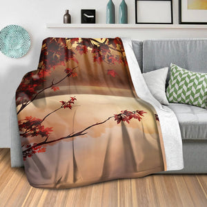 Autumn Lake Blanket Blanket Clock Canvas