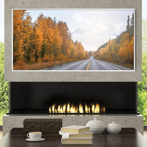 Autumn Mountain Drive Canvas Art Clock Canvas
