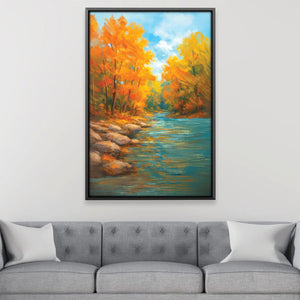 Autumn Riverbank Canvas Art 12 x 18in / Canvas Clock Canvas