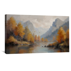 Autumns Canal Canvas Art Clock Canvas