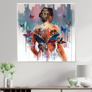 Back of the Butterfly Canvas Art Clock Canvas