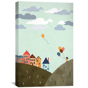Balloons & Daydreams Canvas Art Clock Canvas