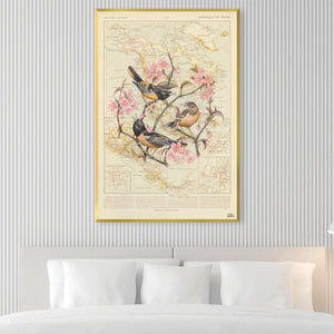 Baltimore Oriole Canvas Art Clock Canvas