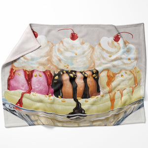 Banana Split Blanket Blanket 75 x 100cm Clock Canvas
