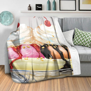 Banana Split Blanket Blanket Clock Canvas