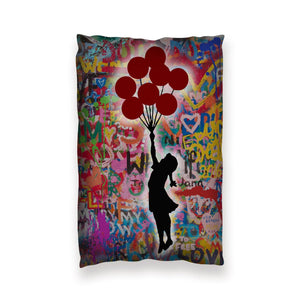 Banksy Balloon Girl Graffiti Cushion Cushion 13 x 19in Clock Canvas
