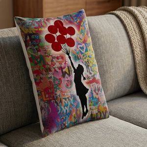 Banksy Balloon Girl Graffiti Cushion Cushion 13 x 19in Clock Canvas