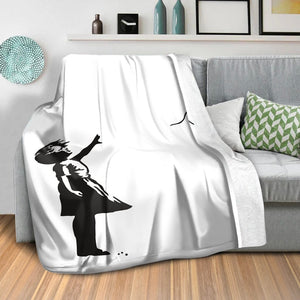 Banksy Balloon Heart Girl Blanket Blanket Clock Canvas