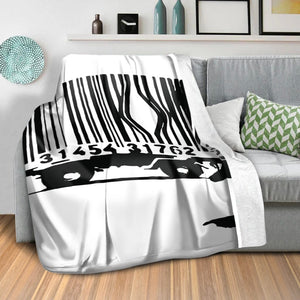 Banksy Barcode Leopard Blanket Blanket Clock Canvas