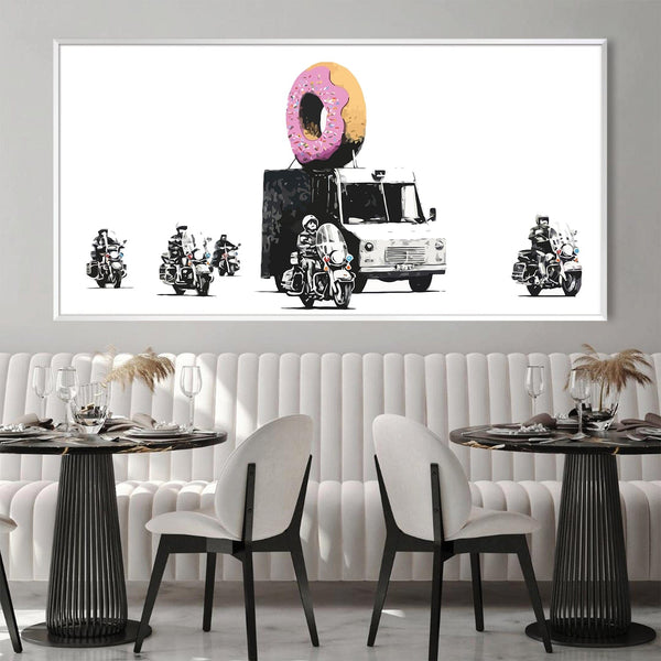 Banksy Doughnut Police Escort Canvas