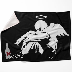 Banksy Fallen Angel Blanket Blanket 75 x 100cm Clock Canvas