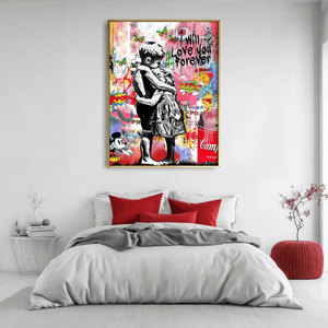Banksy Forever Love Canvas Art Clock Canvas