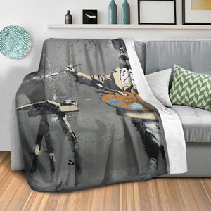 Banksy French Painter Blanket Blanket Clock Canvas