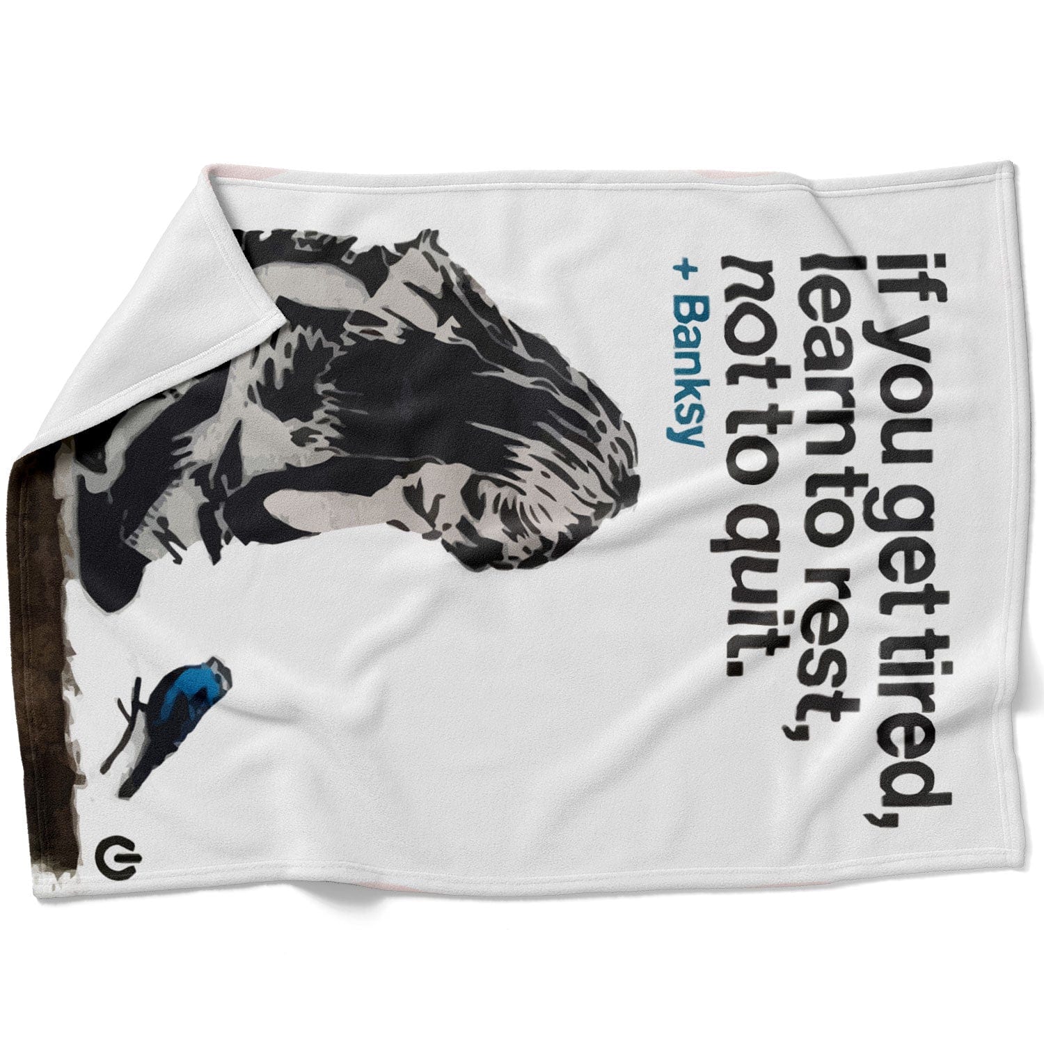 Banksy If you get tired Blanket Blanket 75 x 100cm Clock Canvas