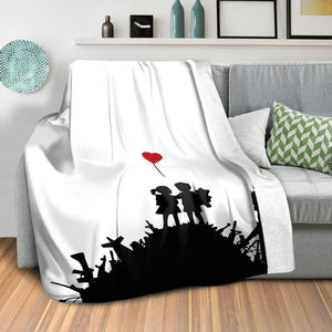 Banksy Kids On Gun Hill Blanket Blanket Clock Canvas