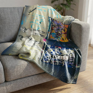 Banksy Life is Short Blanket Blanket Clock Canvas