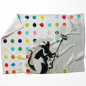 Banksy LSD Damien Hirst Blanket Blanket 75 x 100cm Clock Canvas