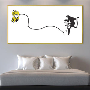 Banksy Monkey Banana Bomb Canvas Art Clock Canvas