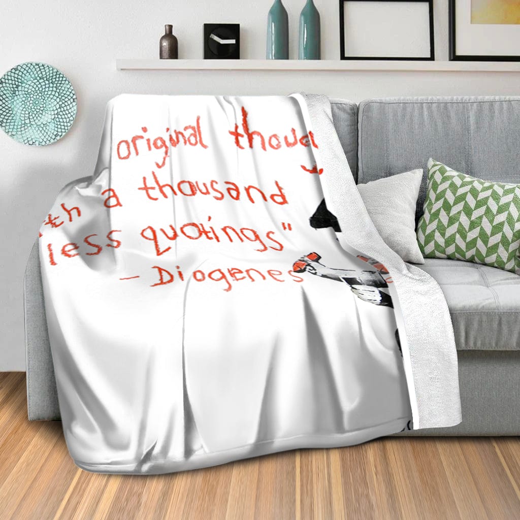 Banksy One Original Thought Blanket Blanket Clock Canvas