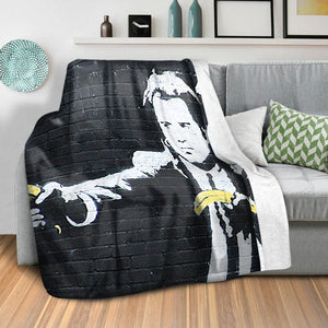 Banksy Pulp Fiction Banana Guns Blanket Blanket Clock Canvas