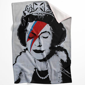 Banksy Queen Blanket Blanket 75 x 100cm Clock Canvas