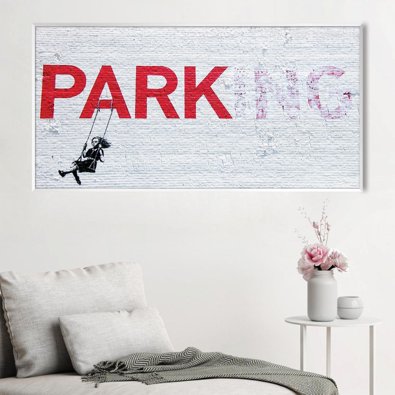 Banksy Swing Girl Canvas Art Clock Canvas