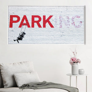 Banksy Swing Girl Canvas Art Clock Canvas