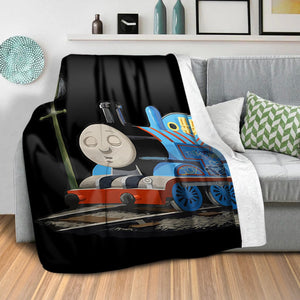 Banksy Thomas the Tank Engine Blanket Blanket Clock Canvas