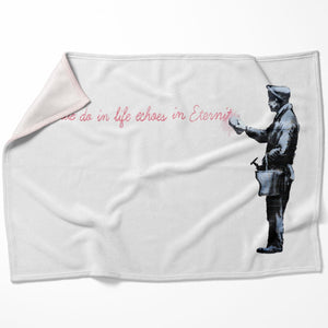 Banksy What We do In Life Blanket Blanket 75 x 100cm Clock Canvas