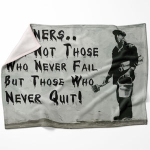 Banksy Winners Are Not Blanket Blanket 75 x 100cm Clock Canvas