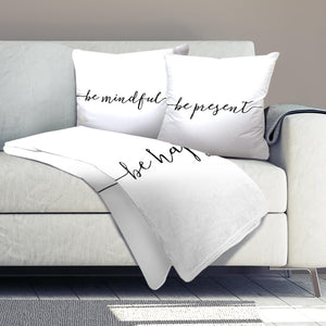Be Happy Dream Home Bundle Bundle 2 Cushions & 1 Blanket Clock Canvas