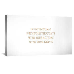 Be Intentional Canvas Art Clock Canvas