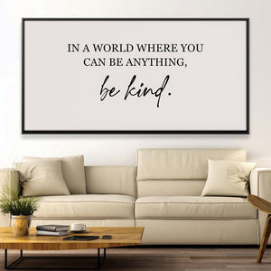 Be Kind Canvas Art Clock Canvas