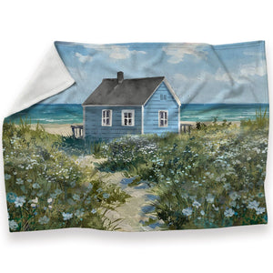 Beachside Haven Blanket Blanket 30 x 40in Clock Canvas
