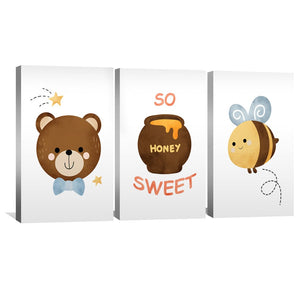 Bears and Bees Canvas Art Clock Canvas