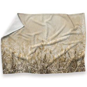 Beige Blossoms Blanket Blanket 30 x 40in Clock Canvas