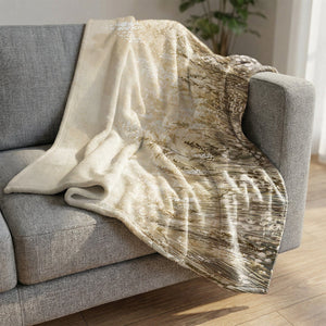 Beige Blossoms Blanket Blanket Clock Canvas