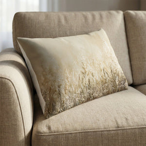 Beige Blossoms Cushion Cushion 13 x 19in Clock Canvas