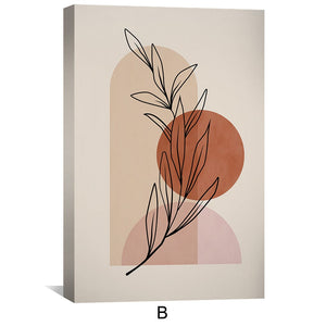 Beige Foliage Canvas Art Clock Canvas