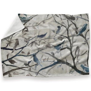 Birds And Branches Blanket Blanket 30 x 40in Clock Canvas