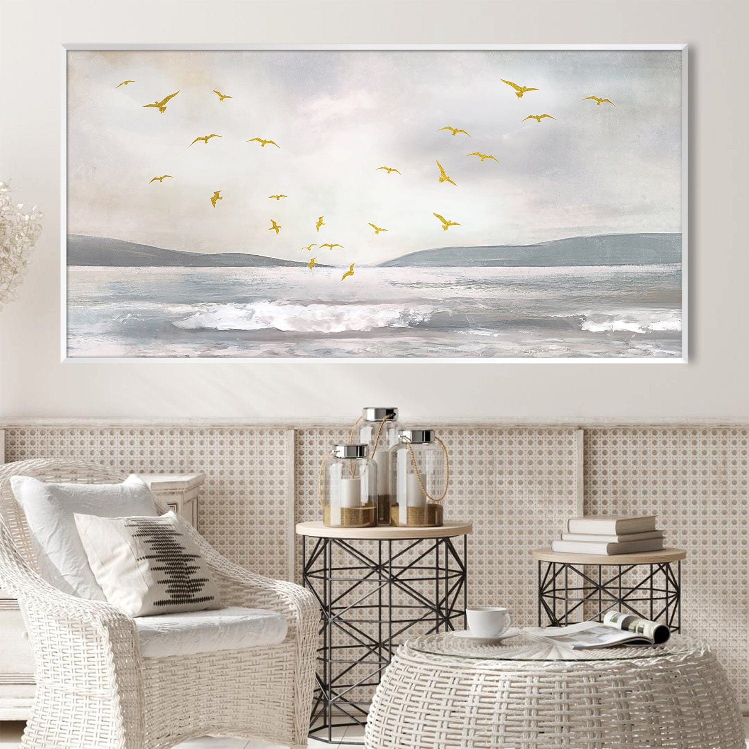 Birds by the Sea Canvas Art Clock Canvas