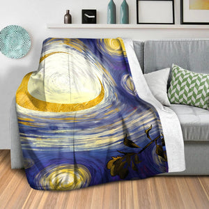 Birds in the Night Blanket Blanket Clock Canvas