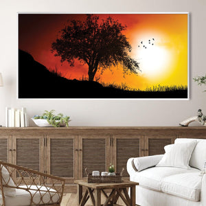 Birdsong at sunset Canvas Art Clock Canvas