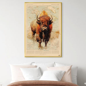 Bison Canvas Art Clock Canvas