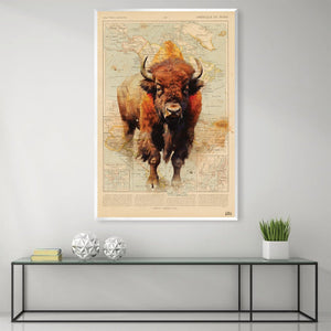 Bison Canvas Art Clock Canvas