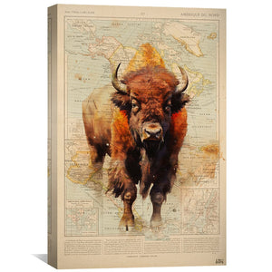 Bison Canvas Art Clock Canvas