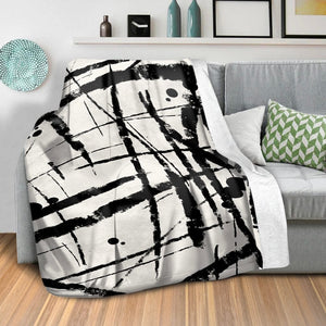 Black Ink Blanket Blanket Clock Canvas
